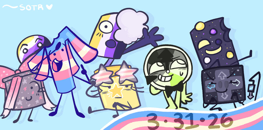 A (late) drawing i made to celebrate Transgender Day Of Visibility Which occured the previous day on the 31st. Yay! DRAWN ON: Procreate