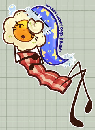 Tentro17’s character Wakey Wakey Eggs And bakey. I drew this on VC with him! i absolutely ADORE her design she is soooo stinking cute. was also super fun to draw! DRAWN ON: Procreate